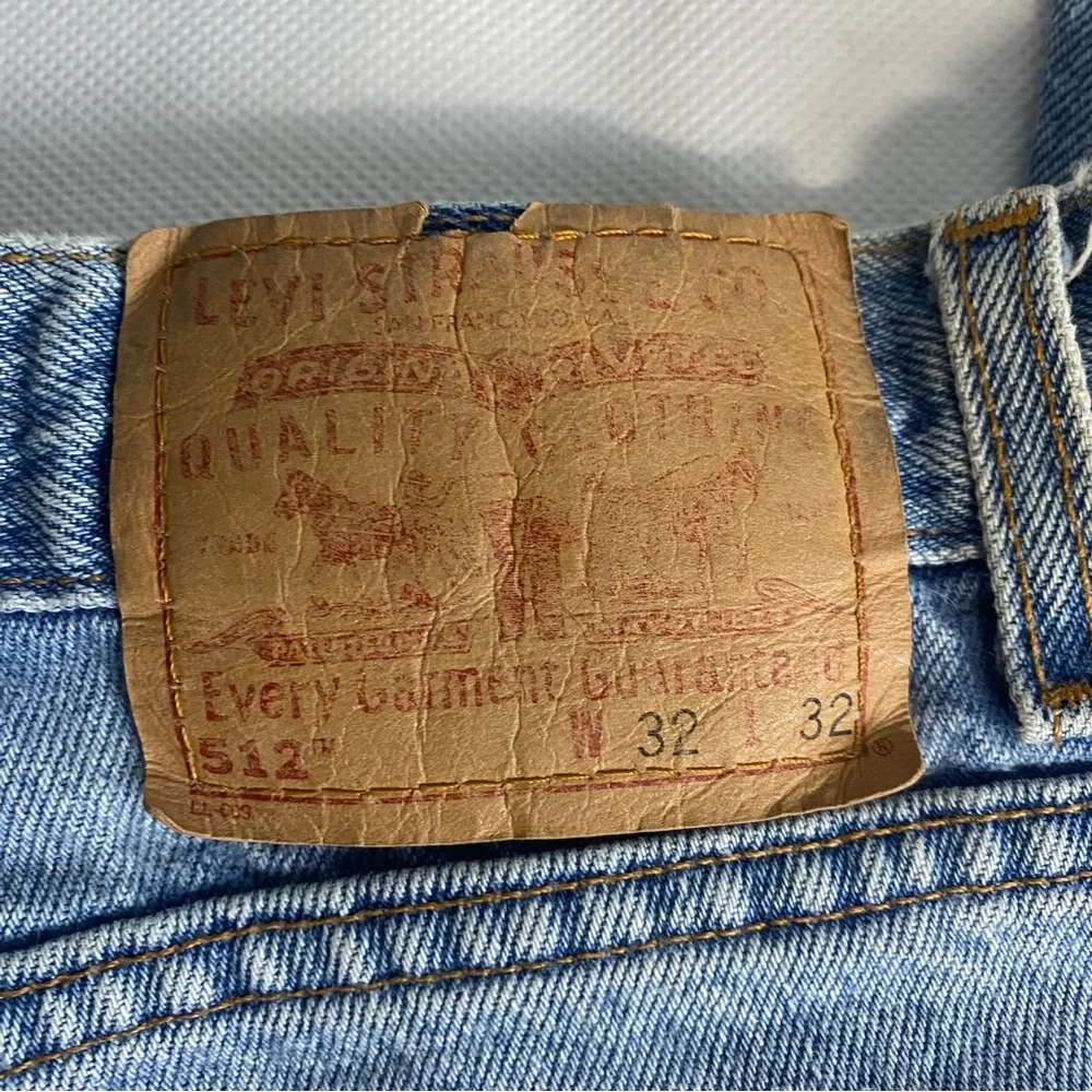 Vintage Levis 512 Jeans Men 32x27.5 Blue Slim For Tapered Leg 90s Y2K